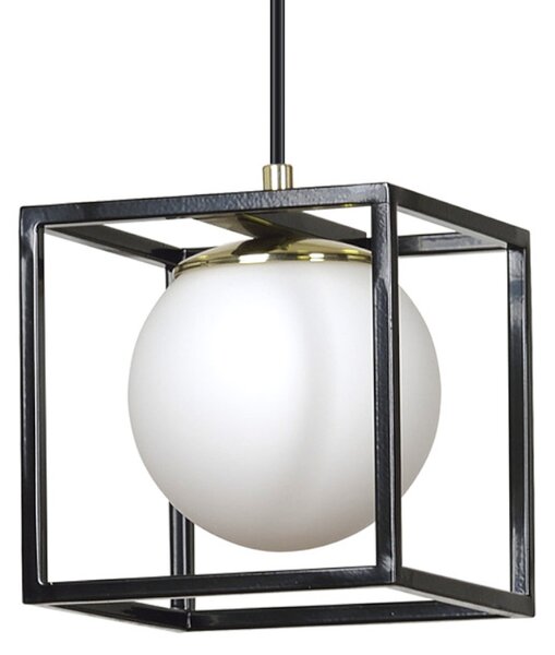 SPAZIO 1 BLACK 687/1 lampa wisząca loft kwadraty szklany klosz design