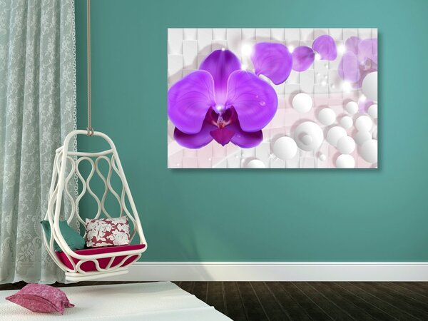Obraz orchidea na abstrakcyjnym tle