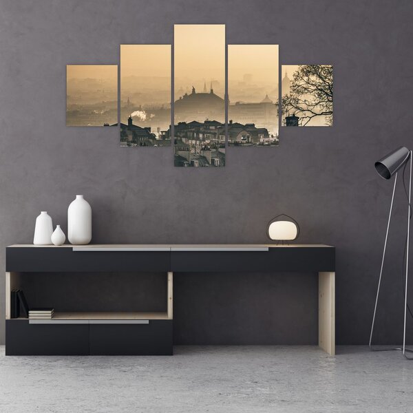 Obraz - Miasto pod mgłą (125x70 cm)