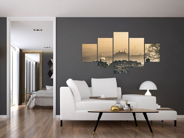 Obraz - Miasto pod mgłą (125x70 cm)