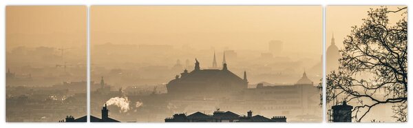 Obraz - Miasto pod mgłą (170x50 cm)
