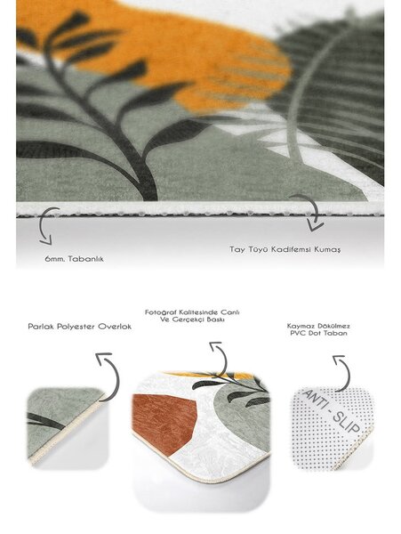 Zielone aksamitne dywaniki łazienkowe zestaw 2 szt. 60x100 cm Illustrated Autumn – Mila Home