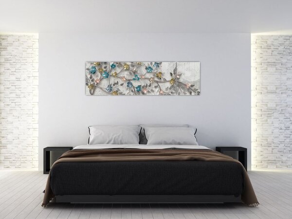 Obraz - Na gałęzi - abstrakcja (170x50 cm)