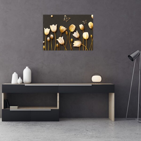 Obraz - Tulipany - abstrakcja (70x50 cm)