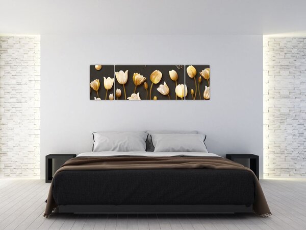 Obraz - Tulipany - abstrakcja (170x50 cm)