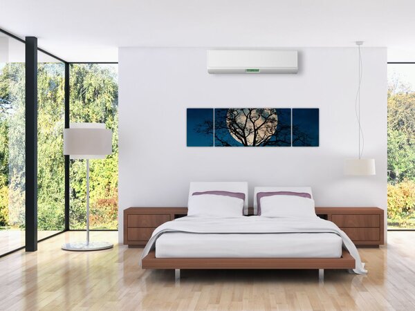 Obraz drzewa z pełnią księżyca (170x50 cm)