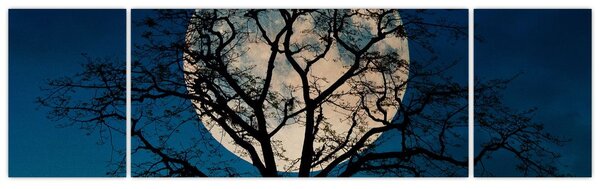 Obraz drzewa z pełnią księżyca (170x50 cm)