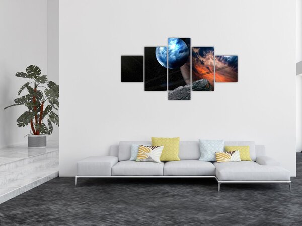 Obraz planety w kosmosie (125x70 cm)