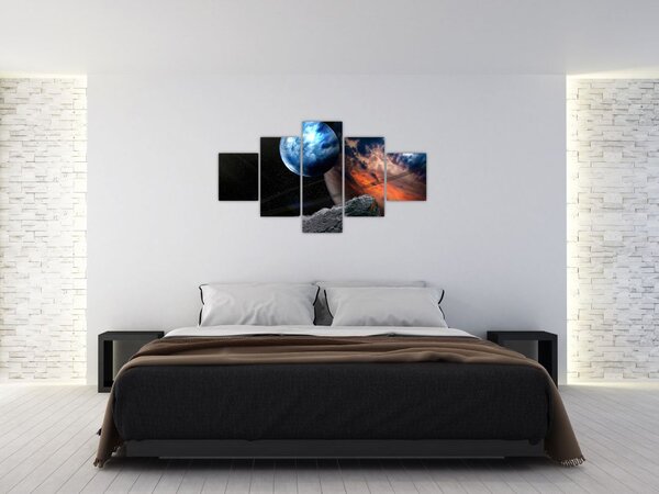 Obraz planety w kosmosie (125x70 cm)