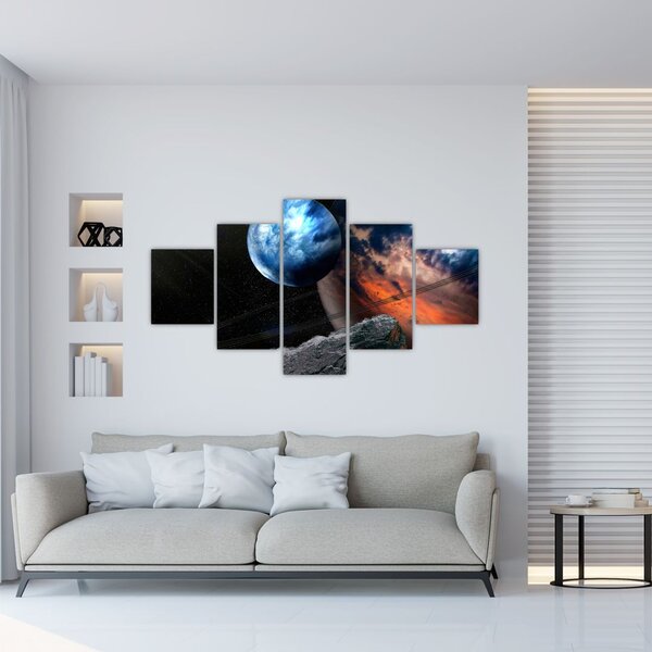 Obraz planety w kosmosie (125x70 cm)