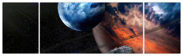 Obraz planety w kosmosie (170x50 cm)
