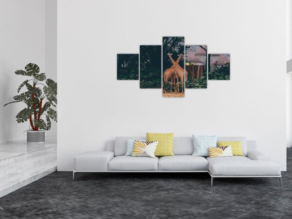 Obraz dwóch żyraf (125x70 cm)