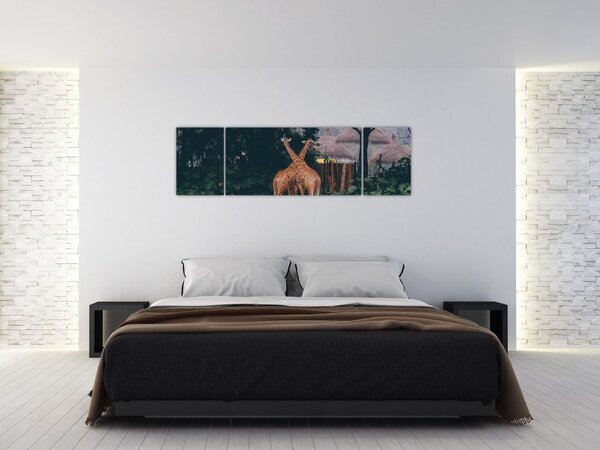 Obraz dwóch żyraf (170x50 cm)