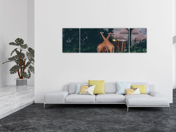 Obraz dwóch żyraf (170x50 cm)