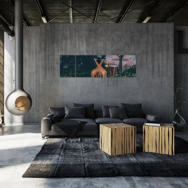 Obraz dwóch żyraf (170x50 cm)