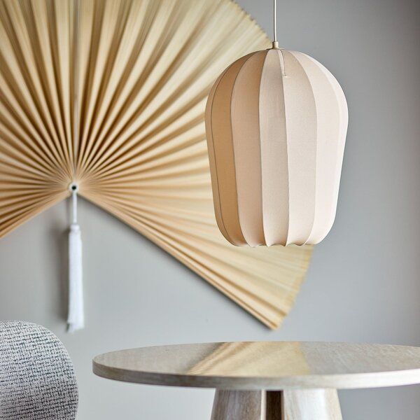 Lampa Wisząca Bloomingville, Naluna, ściemnialny, beżowy, kuchnia, tkanina | tekstylia, skandynawski