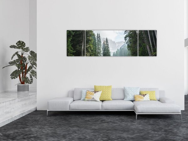 Obraz leśnego jeziora (170x50 cm)