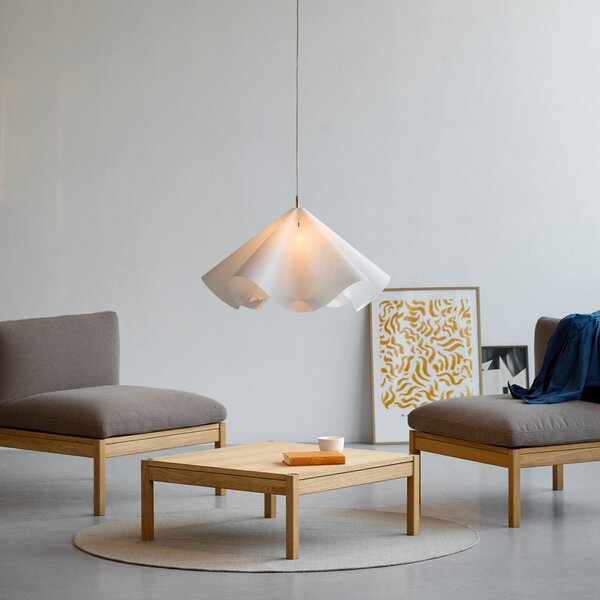Lampa Wisząca Moebe, Sinuate, ściemnialny, biały, salon, papier | karton, design