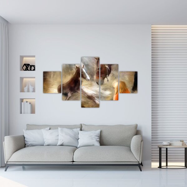 Obraz - Witaj na świecie, źrebaku (125x70 cm)