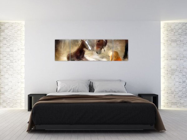 Obraz - Witaj na świecie, źrebaku (170x50 cm)