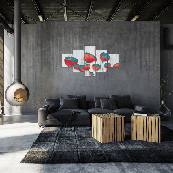 Obraz - Maki - nafta (125x70 cm)