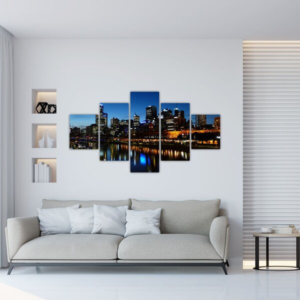 Obraz nocy w Melbourne (125x70 cm)