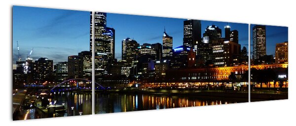 Obraz nocy w Melbourne (170x50 cm)
