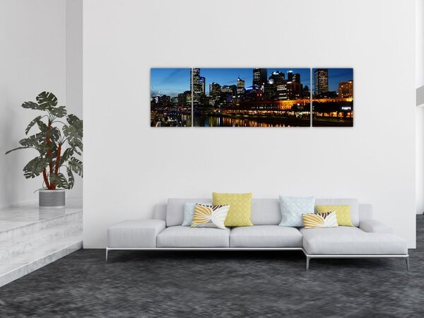 Obraz nocy w Melbourne (170x50 cm)