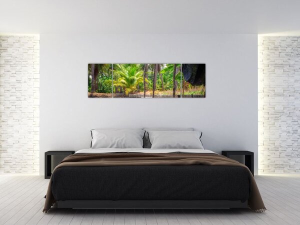 Obraz - Drewniana łódź na kanale, Tajlandia (170x50 cm)