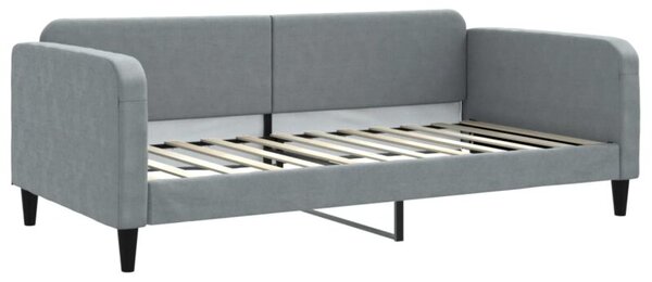 Sofa z funkcją spania, jasnoszara, 100x200 cm, obita tkaniną