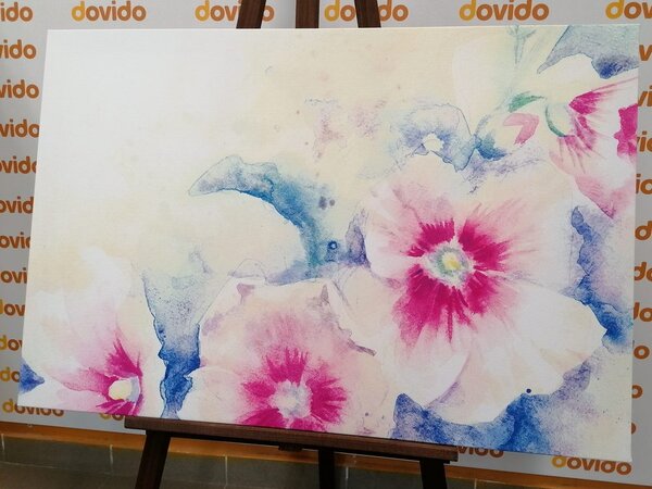 Obraz akwarelowa ilustracja różowych kwiatów