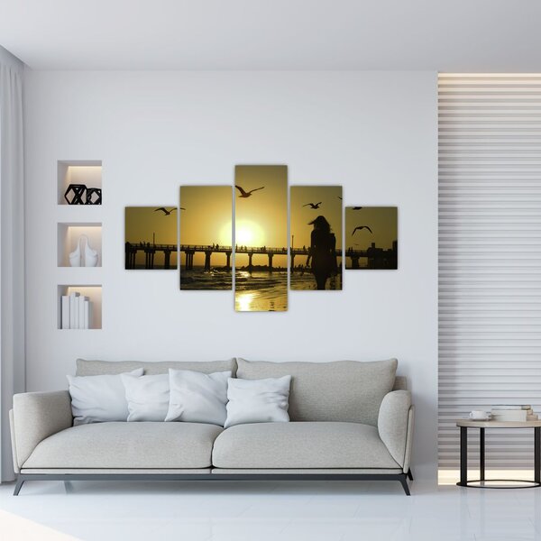 Obraz - Spacer po plaży (125x70 cm)