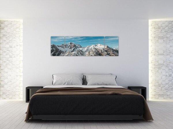 Obraz ośnieżonych szczytów, Fiordland (170x50 cm)
