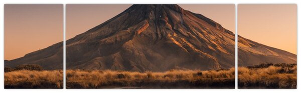Obraz odbicia góry Taranaki, Nowa Zelandia (170x50 cm)
