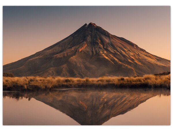 Obraz odbicia góry Taranaki, Nowa Zelandia (70x50 cm)