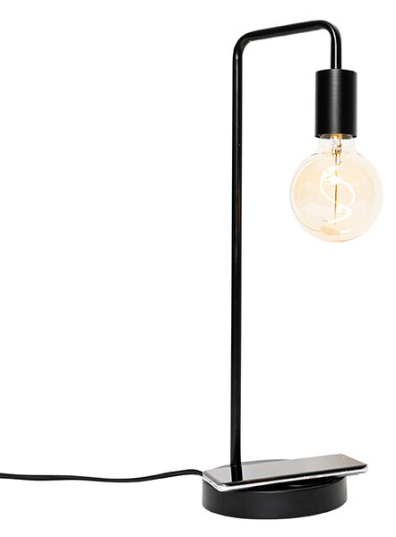 Moderne zwarte tafellamp met draadloos opladen - Facil Oswietlenie wewnetrzne