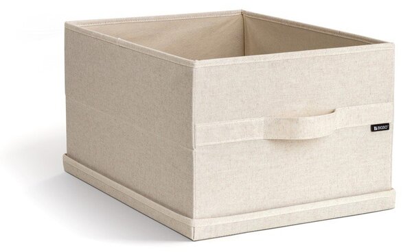 Beżowy tekstylny pojemnik z pokrywką 36x46x25 cm Soft Storage Large – Bigso