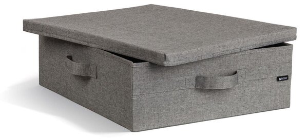 Szary tekstylny pojemnik z pokrywką 46x56x16 cm Soft Storage Low – Bigso