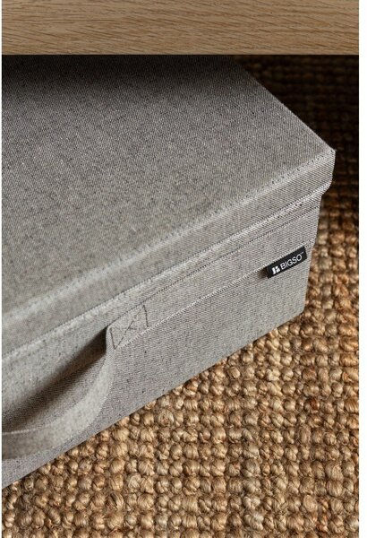 Szary tekstylny pojemnik z pokrywką 46x56x16 cm Soft Storage Low – Bigso