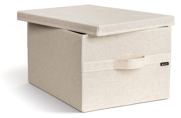 Beżowy tekstylny pojemnik z pokrywką 36x46x25 cm Soft Storage Large – Bigso