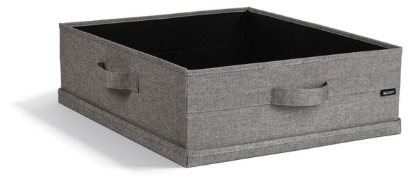 Szary tekstylny pojemnik z pokrywką 46x56x16 cm Soft Storage Low – Bigso