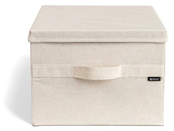 Beżowy tekstylny pojemnik z pokrywką 36x46x25 cm Soft Storage Large – Bigso