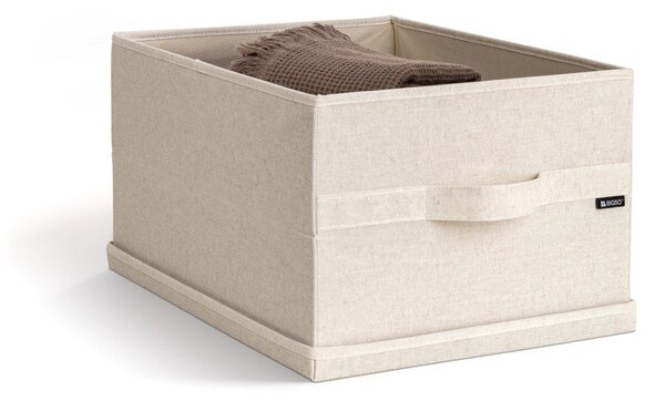 Beżowy tekstylny pojemnik z pokrywką 36x46x25 cm Soft Storage Large – Bigso