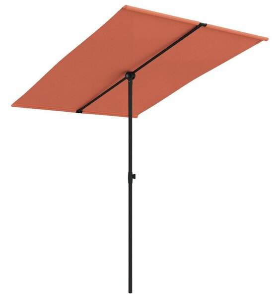 Parasol ogrodowy na aluminiowym słupku, 2x1,5 m, terakota