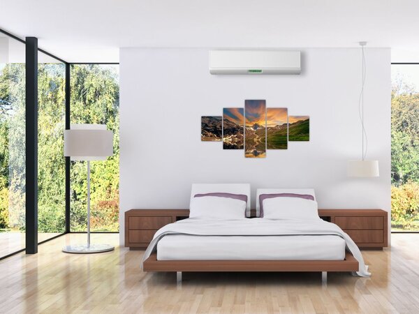 Obraz - Odbicie w górskim jeziorze (125x70 cm)