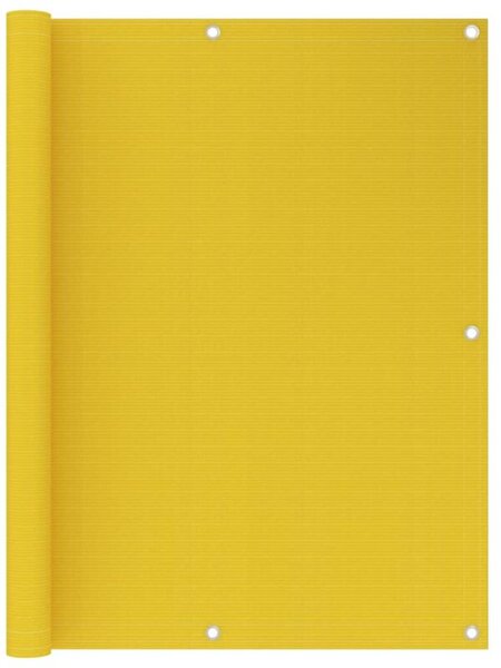 Parawan balkonowy, żółty, 120x500 cm, hdpe