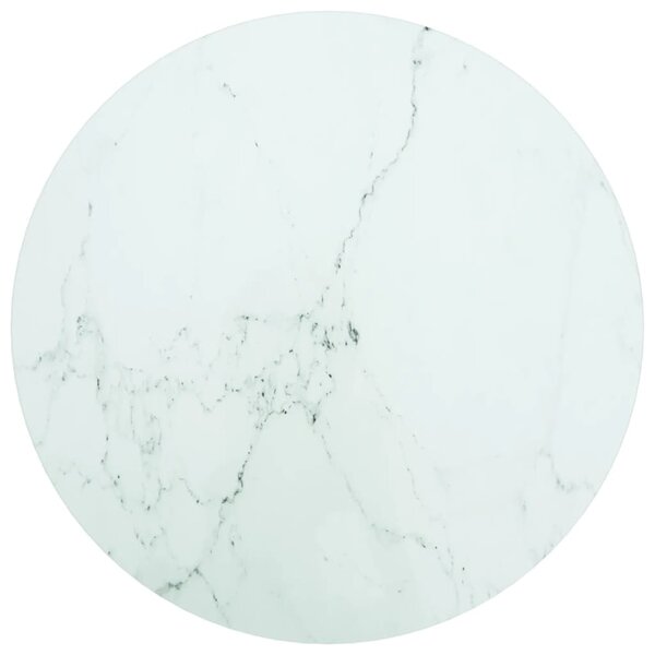 Blat do stołu, biały, 50x0,8 cm, szkło ze wzorem marmuru