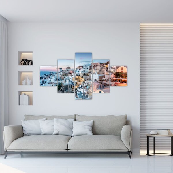 Obraz - Zmierzch na Santorini (125x70 cm)