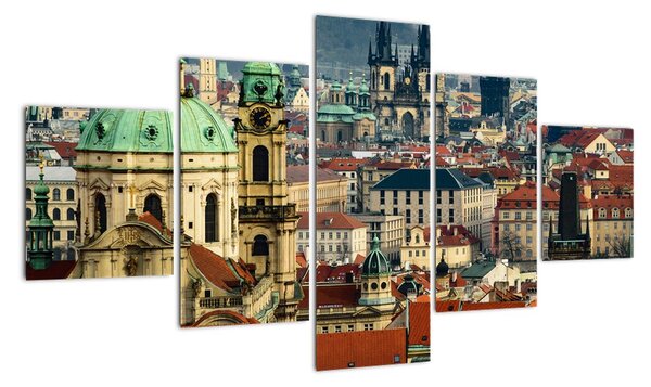 Obraz - Panorama Pragi (125x70 cm)