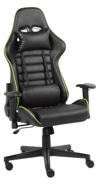 Krzesło gamingowe w 3 kolorach - pro-czarne-zielone